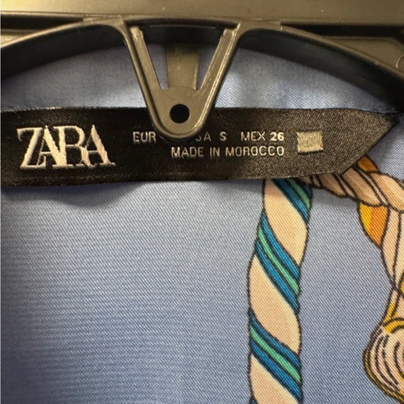 Zara Blue and Gold Rope Pattern Shirt - Picture 3 of 4